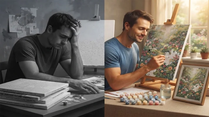 Relieve stress through Painting By Numbers