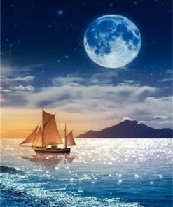 Moon and Sea - Seascape Painting By Numbers