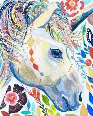 Unicorn Portrait Made of Flowers - Animals Painting By Numbers