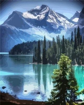 Mount Moran Lake - Landscape Painting By Numbers