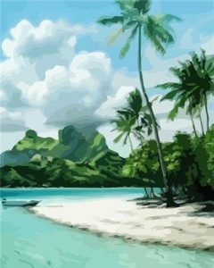 Bora Bora Island - Landscape Painting By Numbers