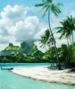 Bora Bora Island - Landscape Painting By Numbers