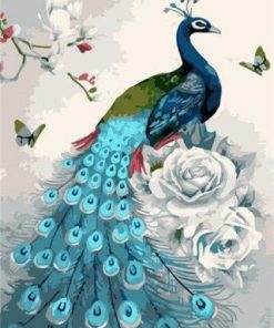 Blue Peacock Paint By Numbers