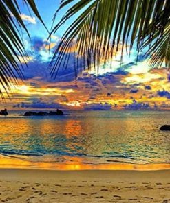 St Thomas Beach Sunset - Landscape Painting By Numbers