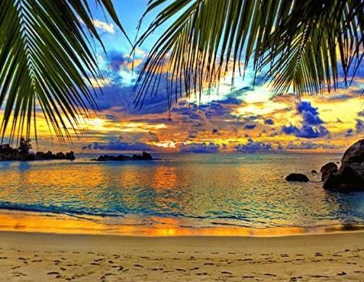 St Thomas Beach Sunset - Landscape Painting By Numbers