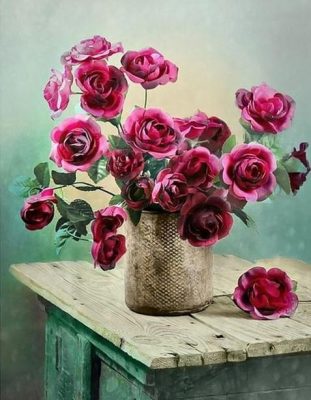 Fresh Roses - Flowers Painting By Numbers