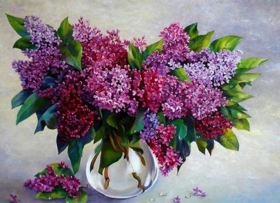 Purple Flowers -  Flowers Painting By Numbers