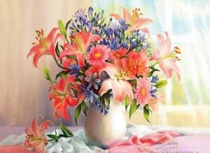 Bloom Flowers Bouquet -  Flowers Painting By Numbers