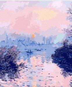 Sunset on the Seine at Lavacourt - Landscape Painting By Numbers