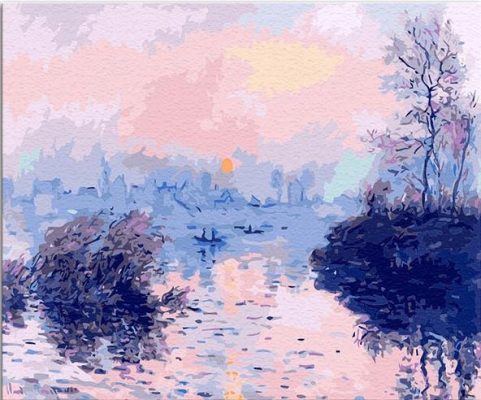 Sunset on the Seine at Lavacourt - Landscape Painting By Numbers