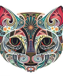 Ornamental Cat Colored - Animals Painting By Numbers
