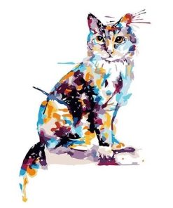 Colorful Dotted Cat - Animals Painting By Numbers