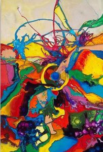 Abstract Color Collision Mandala Painting By Numbers