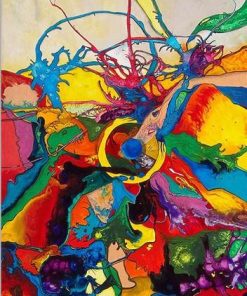 Abstract Color Collision Mandala Painting By Numbers