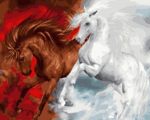 good vs evil Horse - Animals Painting By Numbers
