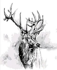 Monochrome Deer Painting By Numbers