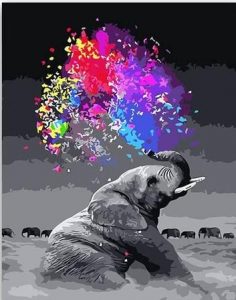 A fun Elephant - Animals Painting By Numbers