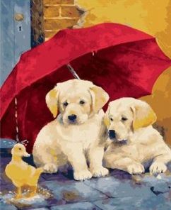 Dogs Umbrella Paint By Numbers