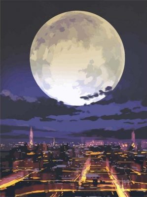 Full Moon Painting By Numbers