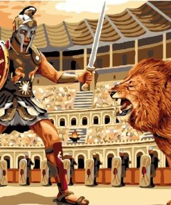 Gladiator Lion paint by numbers