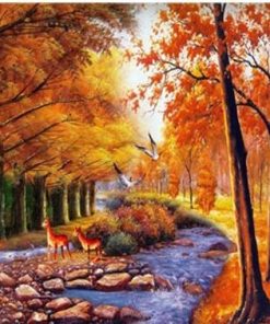 Autumn Tree Forest  - Landscape Painting By Numbers