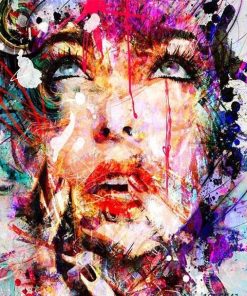 Abstract Splash Girl Portrait - People Painting By Numbers