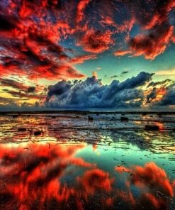 Red Clouds - Landscape Painting By Numbers