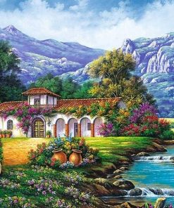 Beautiful Country House - Landscape Painting By Numbers