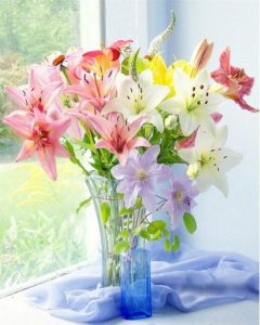 Colored Flowers -  Flowers Painting By Numbers