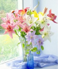 Colored Flowers -  Flowers Painting By Numbers