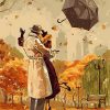 Autumn Loving Couple  - Romance and Love Painting By Numbers