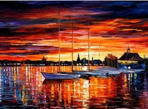 Sailboat Night paint by numbers