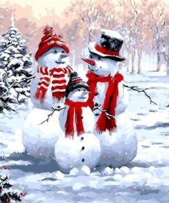 Snowman Family Paint By Numbers