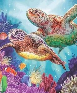 Turtle Family Undersea Paint By Numbers