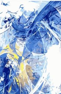 Blue Abstract Scenery - Abstract Painting By Numbers