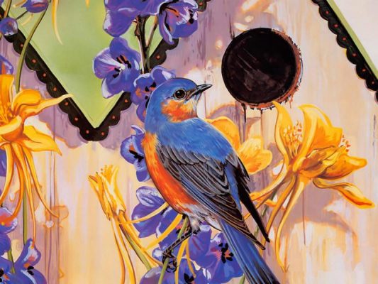 garden bluebirds paint by numbers