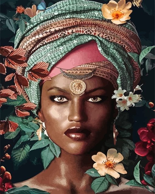 African Beautiful Woman Paint By Numbers