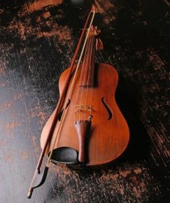 Brown Wooden Violin Paint By Numbers