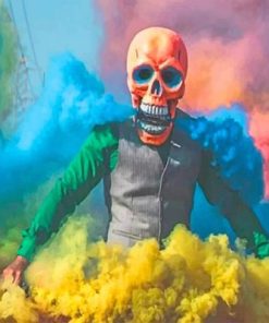 Colorful Smoke Skull Paint By Numbers