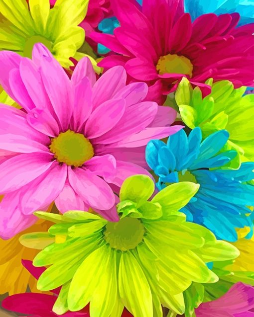 Colorful Flowers Paint By Numbers