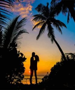 Couple In Love Silhouette Paint By Numbers