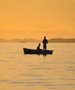 Couples In The Boat Silhouette Paint By Numbers