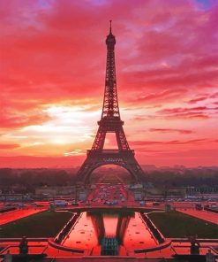 Eiffel Tower Sunset Paint By Numbers