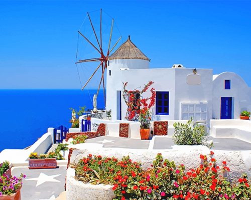 Greece Island Santorini Paint By Numbers