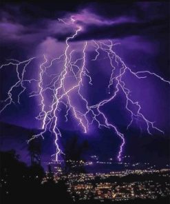 Lightning Purple Sky Paint By Numbers