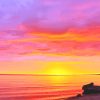 Orange Pink Sunrise Beach Paint By Numbers