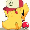 Pikachu Wearing Hat Paint By Numbers