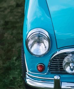 Blue Classic Car Close Up Paint By Numbers