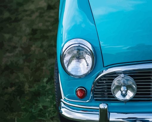 Blue Classic Car Close Up Paint By Numbers