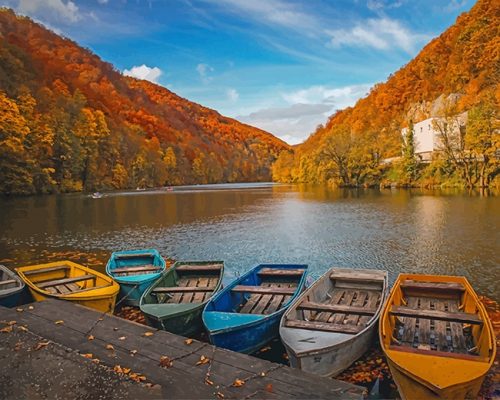 Boat Beautiful Nature Paint By Numbers